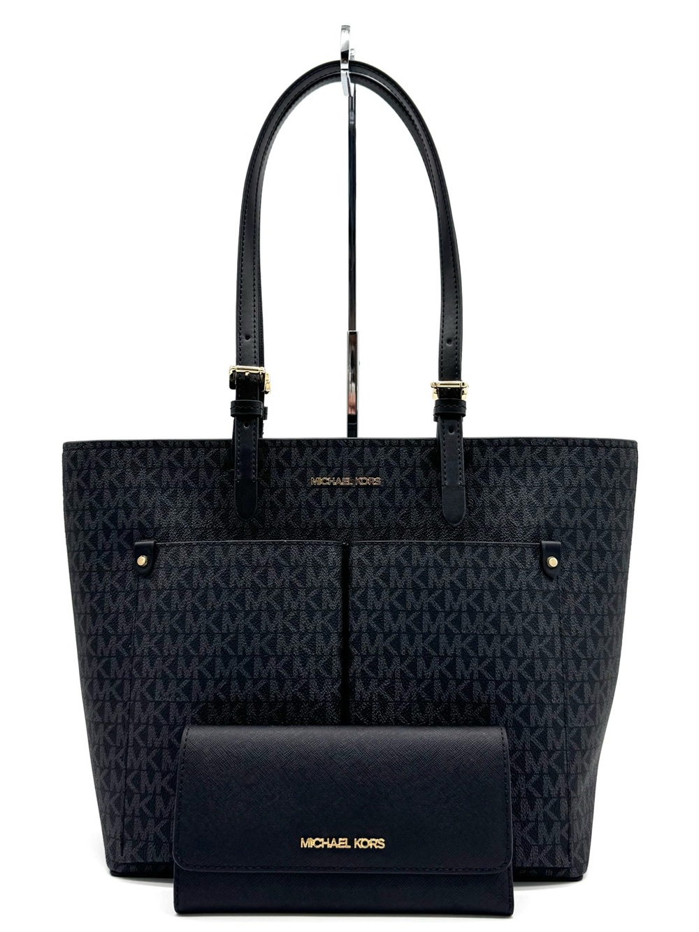 Michael Kors Jet Set Medium Pocket Tote Bag & Matching Trifold Wallet